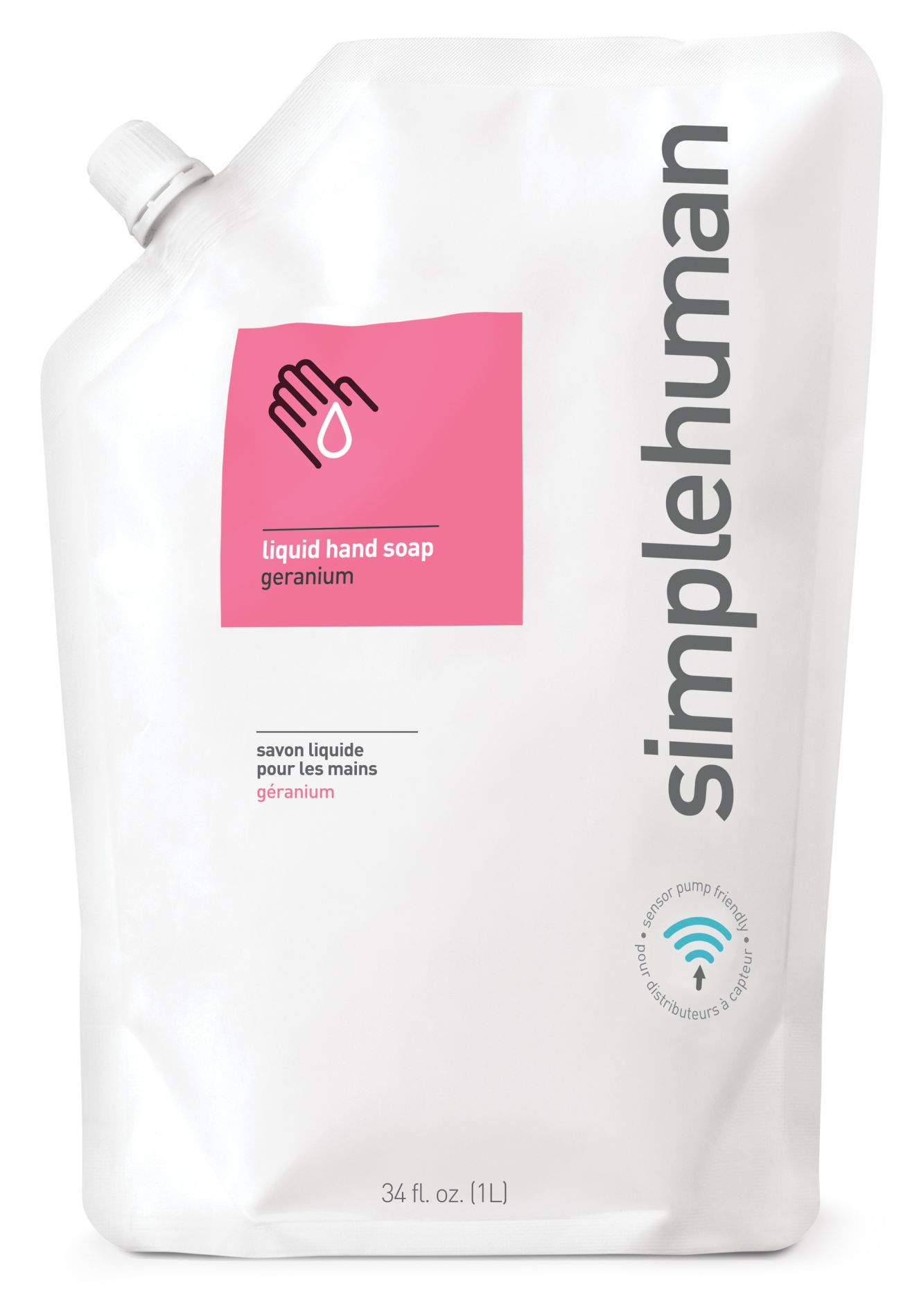 Hydratační tekuté mýdlo Simplehuman – 1 l náhradní náplň s vůní pelargonie