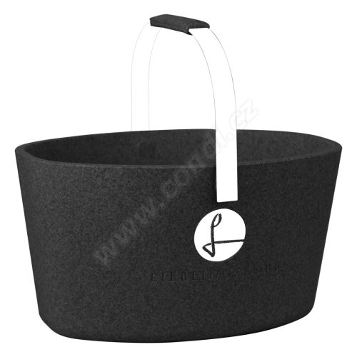 Milovaný košík čierny s bielou - LIEBLINGSKORB Basic deep black reinweiß