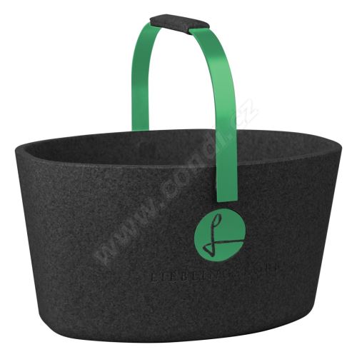 Milovaný košík čierny so zelenou - LIEBLINGSKORB Basic deep black grün