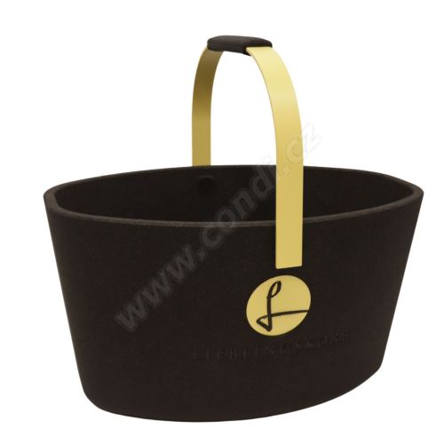 Milovaný košík čierny s pastelovo žltou - LIEBLINGSKORB Basic deep black pastellgelb