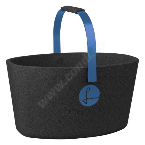 Milovaný košík čierny s modrou - LIEBLINGSKORB Basic deep black blau