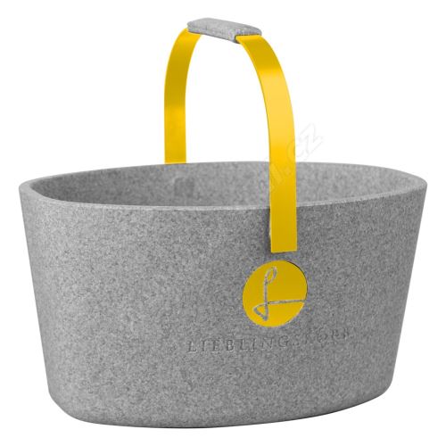 Milovaný košík šedý so zlatou - LIEBLINGSKORB Basic silver grey gold