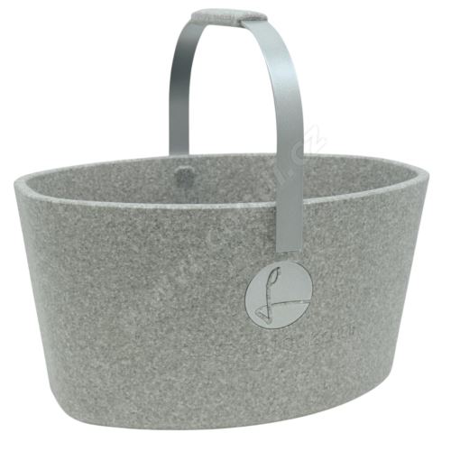 Milovaný košík šedý so striebornou - LIEBLINGSKORB Basic silver grey silber