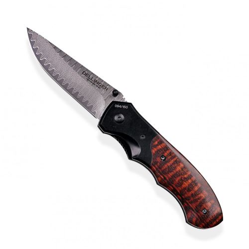 Lovecký zatvárací damaškový nôž Dellinger Hunter Snake Wood limited - séria iba 150 ks